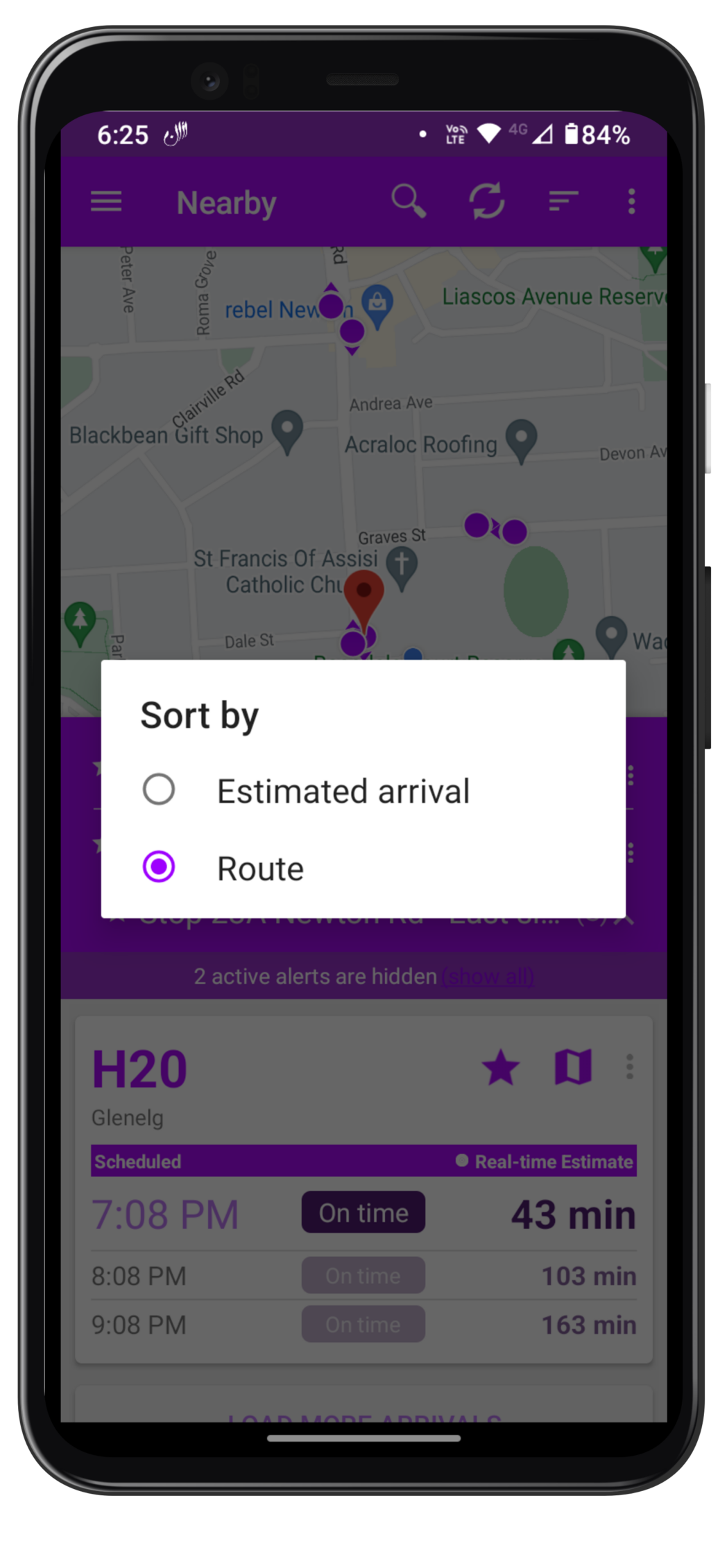 Route Sorting Option